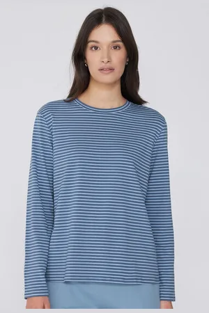 Tezenis Camiseta Manga Larga Algodón Rayas Mujer Tamaño M