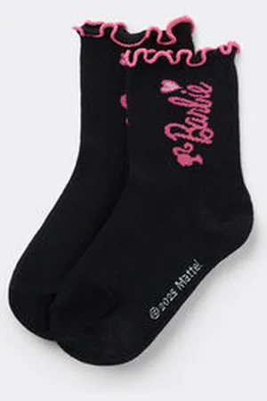 Tezenis Calcetines Cortos con Punto Festoneado Barbie Niña Chica Tamaño 31-33