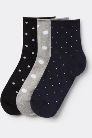 Tezenis 3 Pares Calcetines Cortos Algodón sin Borde Estampado Mujer Mujer Tamaño TU