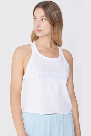 Tezenis Top Corto de Algodón con Estampado y Punto Festoneado Mujer Tamaño M
