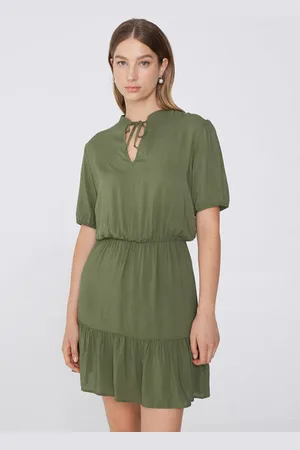 Tezenis Vestido Corto de Manga Corta con Volante Mujer Tamaño L