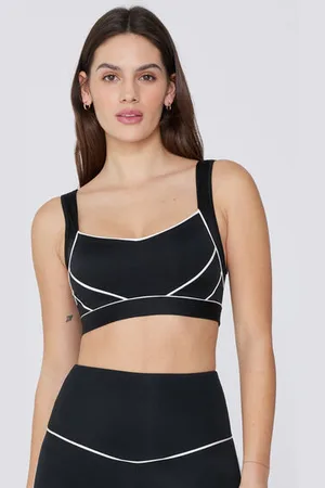 Tezenis Top Corto Deportivo de Microfibra con Ribetes Mujer Tamaño S