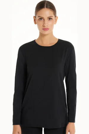 Tezenis Camiseta con Cuello Redondo de Algodón y Modal Térmico Mujer Tamaño XL