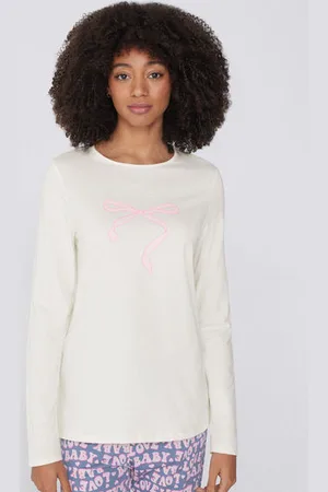 Tezenis Camiseta Manga Larga de Algodón Estampado Mujer Tamaño S