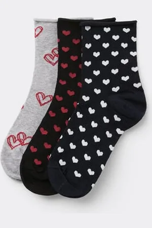 Tezenis 3 Pares Calcetines Cortos Algodón sin Borde Estampado Mujer Mujer Tamaño TU