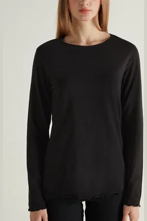 Tezenis Camiseta Algodón Manga Larga Punto de Muñeca Mujer Tamaño M
