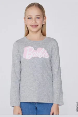 Tezenis Camiseta Manga Larga Algodón con Estampado Barbie para Niña Chica Tamaño 6-7