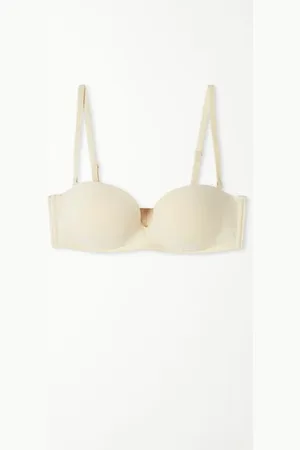 Tezenis Sujetador bandeau acolchado de microfibra reciclada de New York Mujer Tamaño 2C