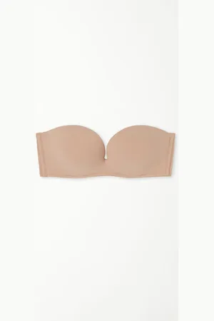 Tezenis Sujetador Bandeau Escotado con Relleno de Microfibra Reciclada Mujer Tamaño 4B