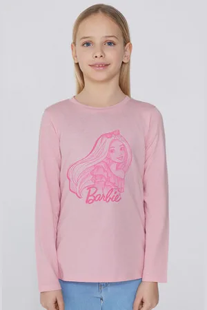 Tezenis Camiseta Manga Larga Algodón con Estampado Barbie para Niña Chica Tamaño 6-7