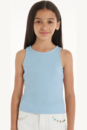 Tezenis Camiseta de Tirantes Anchos de Canalé para Niña Chica Tamaño 12-13