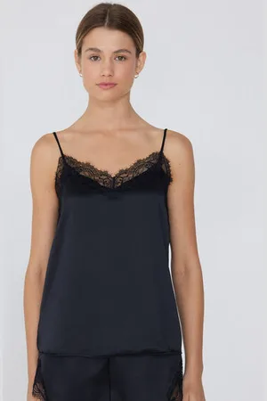 Tezenis Camiseta de Tirantes Finos de Raso y Encaje Mujer Tamaño XL