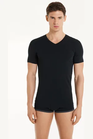 Tezenis Camiseta Escote Pico Algodón Elástico Hombre Tamaño L