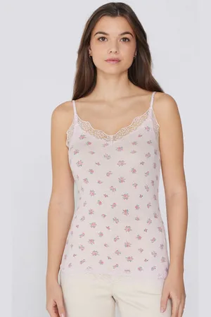 Tezenis Camiseta de Tirantes con Escote de Pico y Encaje Mujer Tamaño S