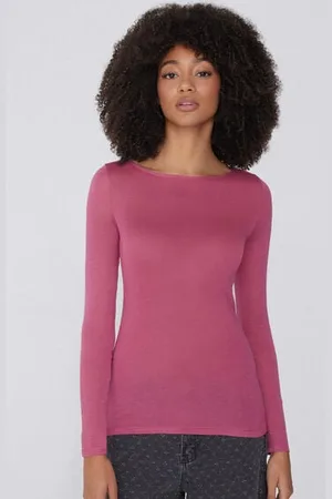 Tezenis Camiseta con Cuello de Barco de Viscosa y Lana Merino Mujer Tamaño L