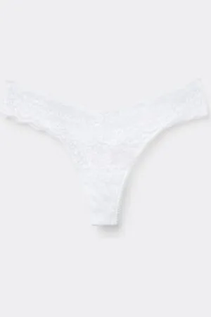 Tezenis Tanga de cintura alta con encaje reciclado Mujer Tamaño XL