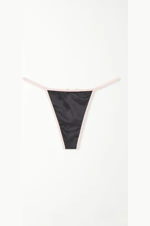 Tezenis Tanga de Cintura Alta y Tiras Laterales Finas Fancy Ribbon Mujer Tamaño L