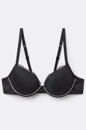 Tezenis Sujetador Push-Up Encaje y Strass Athens Shiny Delight Mujer Tamaño 3B