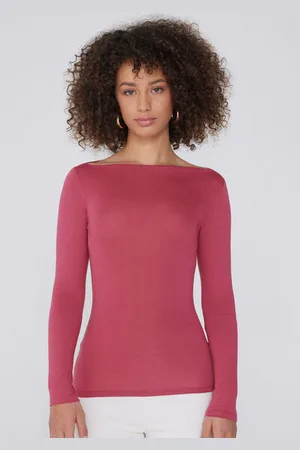 Tezenis Camiseta de Manga Larga con Cuello Barco de Viscosa Mujer Tamaño S