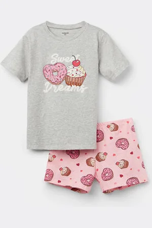Tezenis Pijama Corto Manga Corta Algodón Estampado Dream Niña Chica Tamaño 12-13