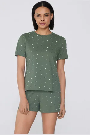 Tezenis Pijama Corto Manga Corta Algodón Estampado Lunares Mujer Tamaño S