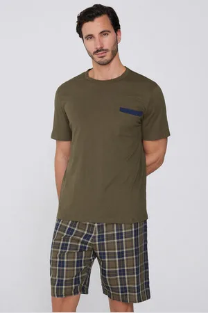 Tezenis Pijama Corto de Media Manga de Algodón y Tela Hombre Tamaño XL