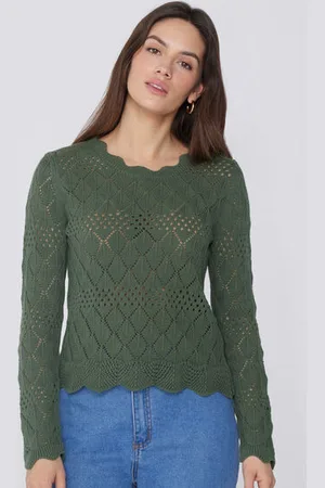 Tezenis Jersey de Manga Larga Perforado de Crochet Mujer Tamaño S