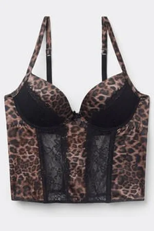 Tezenis Sujetador Bra Top Push-Up Lace Jungle Chic Mujer Tamaño 2B
