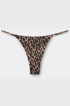 Tezenis Tanga de Bikini Tira Lateral Fina Bright Leopard Mujer Tamaño XS