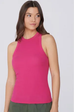 Tezenis Camiseta de Tirantes con Espalda Nadadora de Canalé de Algodón Mujer Tamaño L