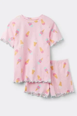 Tezenis Pijama Corto Algodón Estampado Helados Niña Chica Tamaño 6-7