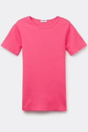 Tezenis Camiseta de algodón acanalado con cuello redondo para niña Chica Tamaño 8-9