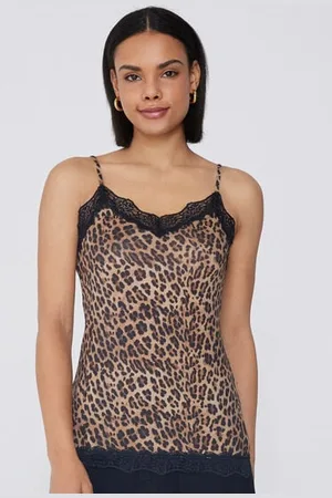 Tezenis Camiseta de Tirantes con Escote de Pico y Encaje Mujer Tamaño M
