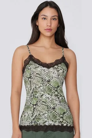 Tezenis Camiseta de Tirantes con Escote de Pico y Encaje Mujer Tamaño XL