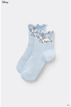 Tezenis Calcetines Cortos con Estampado de Disney de Los Aristogatos para Mujer Mujer Tamaño TU