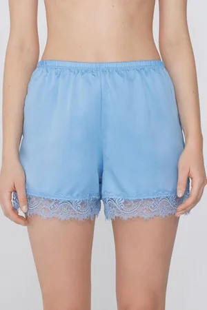 Tezenis Pantalón Corto de Raso y Encaje Mujer Tamaño L