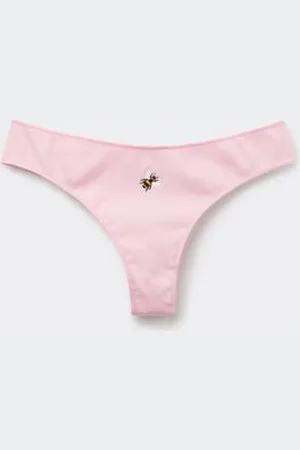 Tezenis Braguita Brasileña de Algodón de Canalé con bordado Mujer Tamaño L