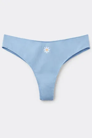 Tezenis Braguita Brasileña de Algodón de Canalé con bordado Mujer Tamaño L