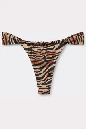 Tezenis Braguita Brasileña Bikini Tiras Laterales Finas Estilo Tanga Tiger Savana Mujer Tamaño M