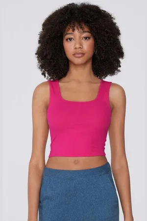 Tezenis Top corto Tirantes Anchos Algodón Calado Mujer Tamaño L