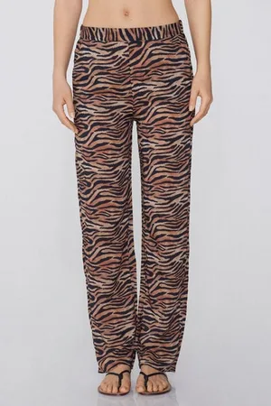 Tezenis Pantalón Largo Recto de Tela de Viscosa Mujer Tamaño L