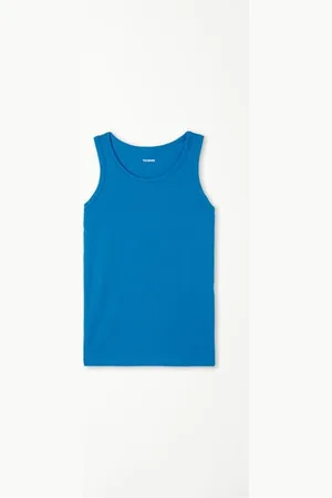Tezenis Camiseta de tirantes anchos básica de algodón para niños unisex Unisex Tamaño 12-13
