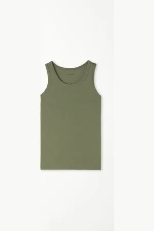 Tezenis Camiseta de tirantes anchos básica de algodón para niños unisex Unisex Tamaño 2-3