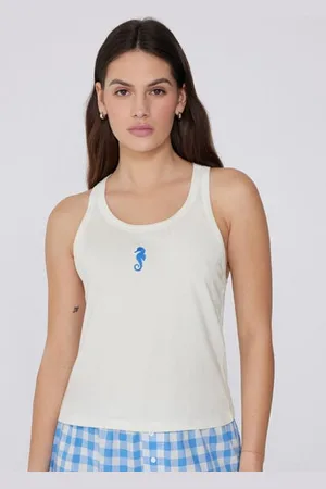 Tezenis Camiseta Tirantes Anchos Algodón Bordado Mujer Tamaño L
