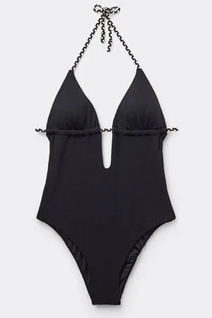 Tezenis Bañador Entero de Triángulo con Relleno Extraíble Tiki Texture Mujer Tamaño S
