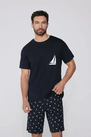 Tezenis Pijama Corto Algodón Estampado Barquitas Hombre Tamaño XL