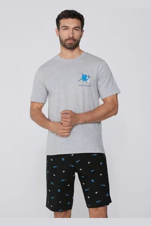 Tezenis Pijama Corto Algodón Estampado Tiburones Hombre Tamaño M