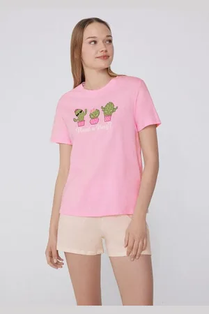 Tezenis Pijama Corto Algodón Estampado Cactus Mujer Tamaño M