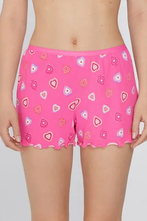 Tezenis Pantalones Cortos Algodón Estampado Punto Festoneado Mujer Tamaño M