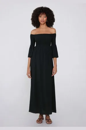 Tezenis Vestido Largo Punto Smock Hombros Descubiertos Mujer Tamaño M